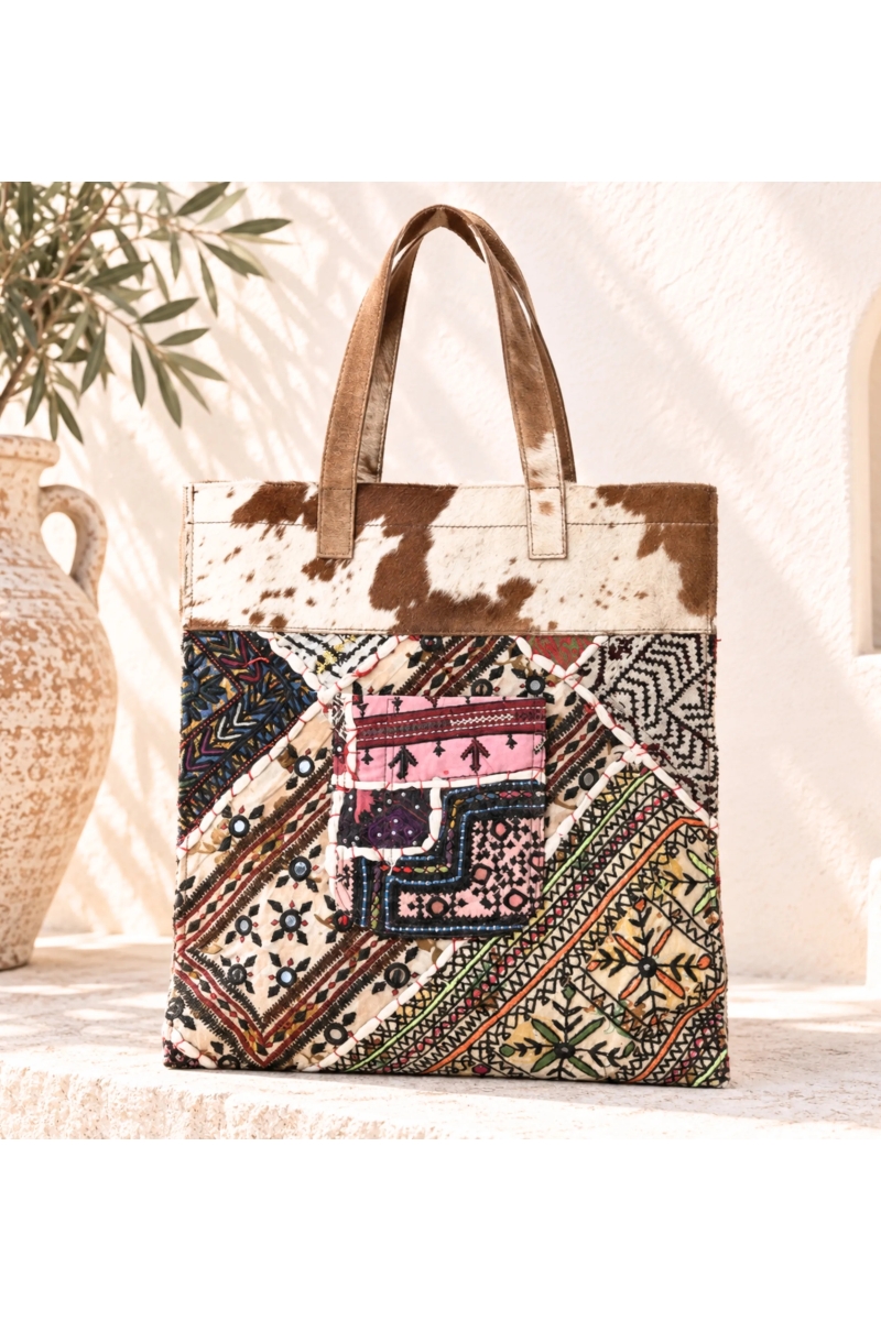 Mala Tole Couro Bordada | Boho Chic | Miss June Paris